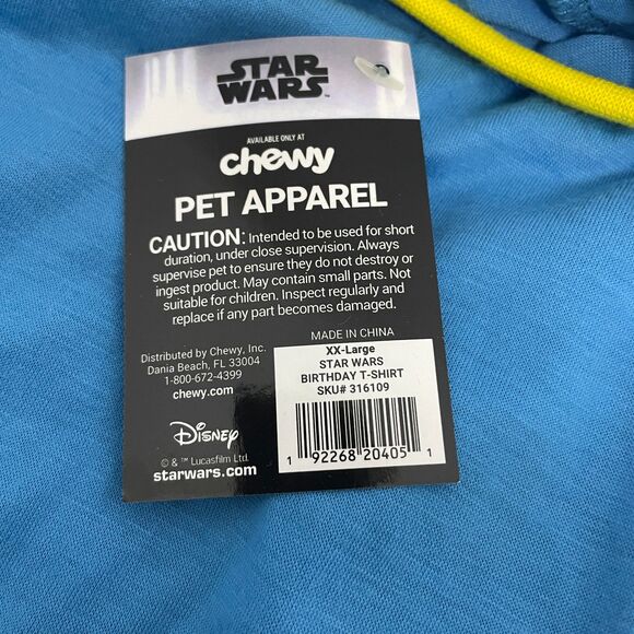 Chewy Dog XXL Happy Birthday Star Wars T-Shirt NWT - Picture 3 of 6